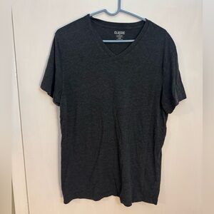 Old Navy Classic Black V-Neck Men's Shirt cotton dark heather gray